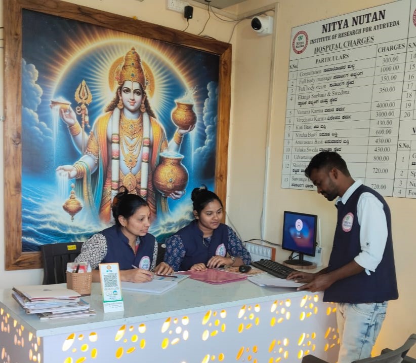 Nitya Nutan Ayurvedic Hospital Reception Counter